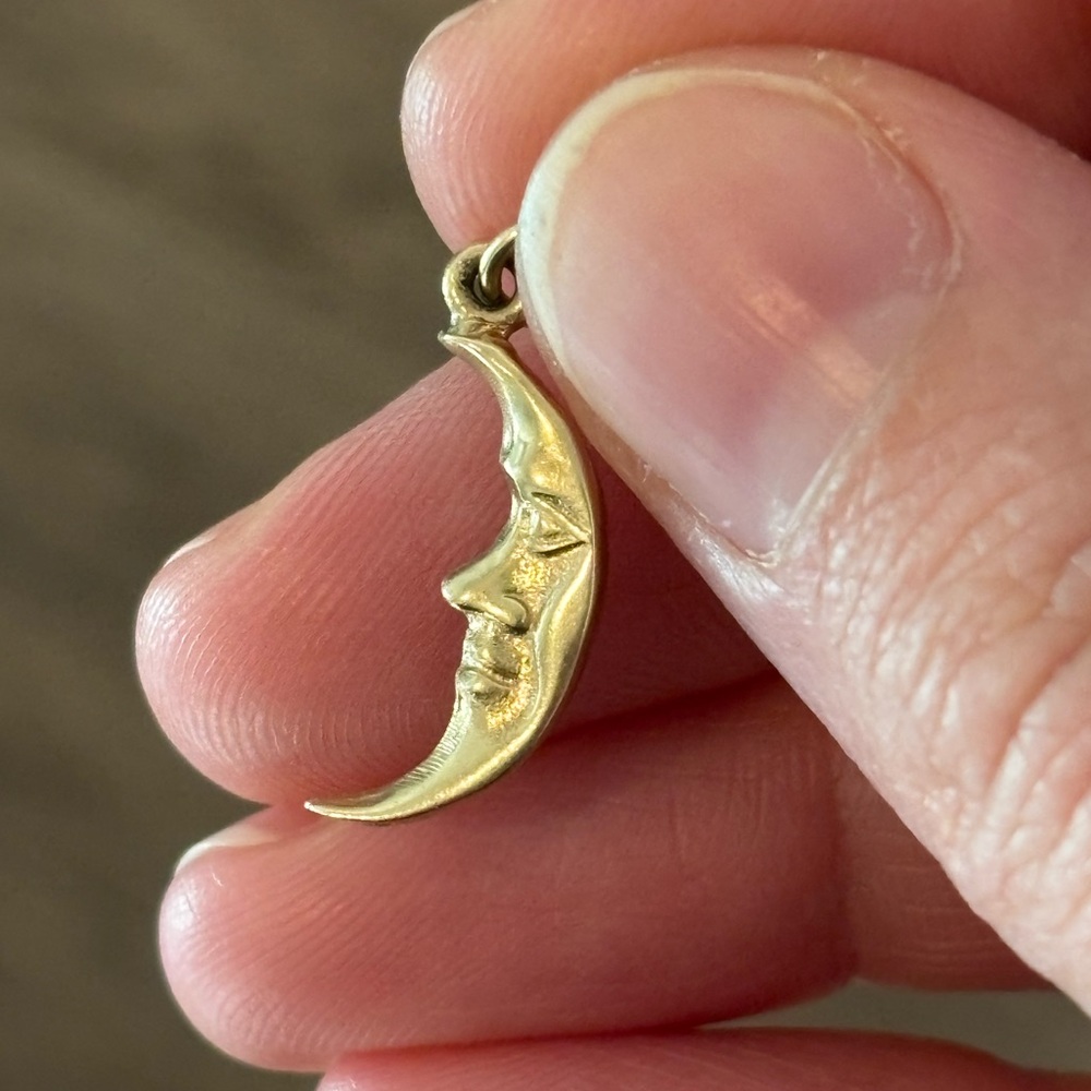 Gold Man in the Moon Charm